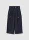 Girls' Blue Cotton Blend Trousers_3