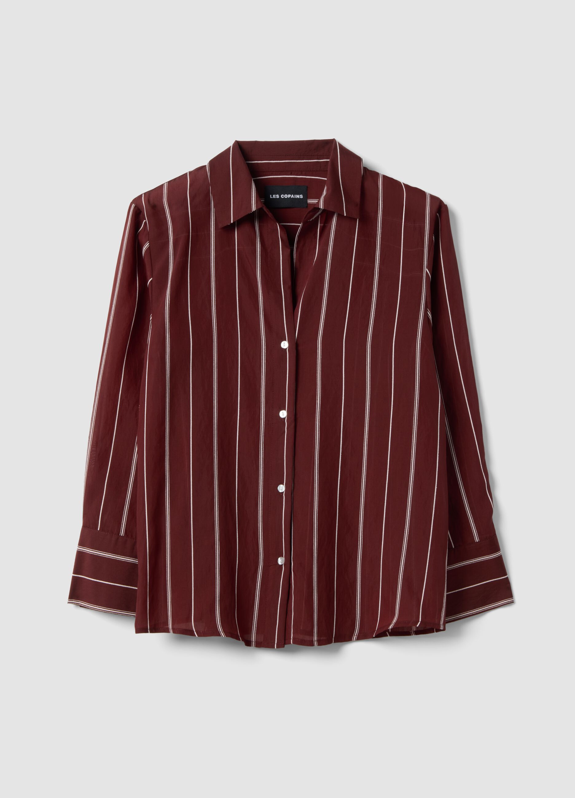 Multicolor stripe lyocell blend shirt regular fit