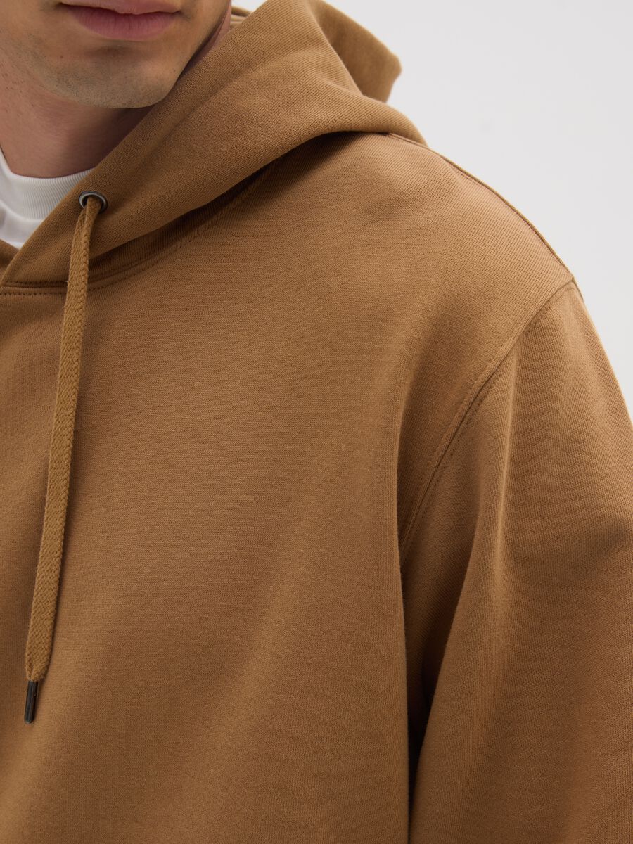 Brown pure cotton sweatshirt regular fit_3
