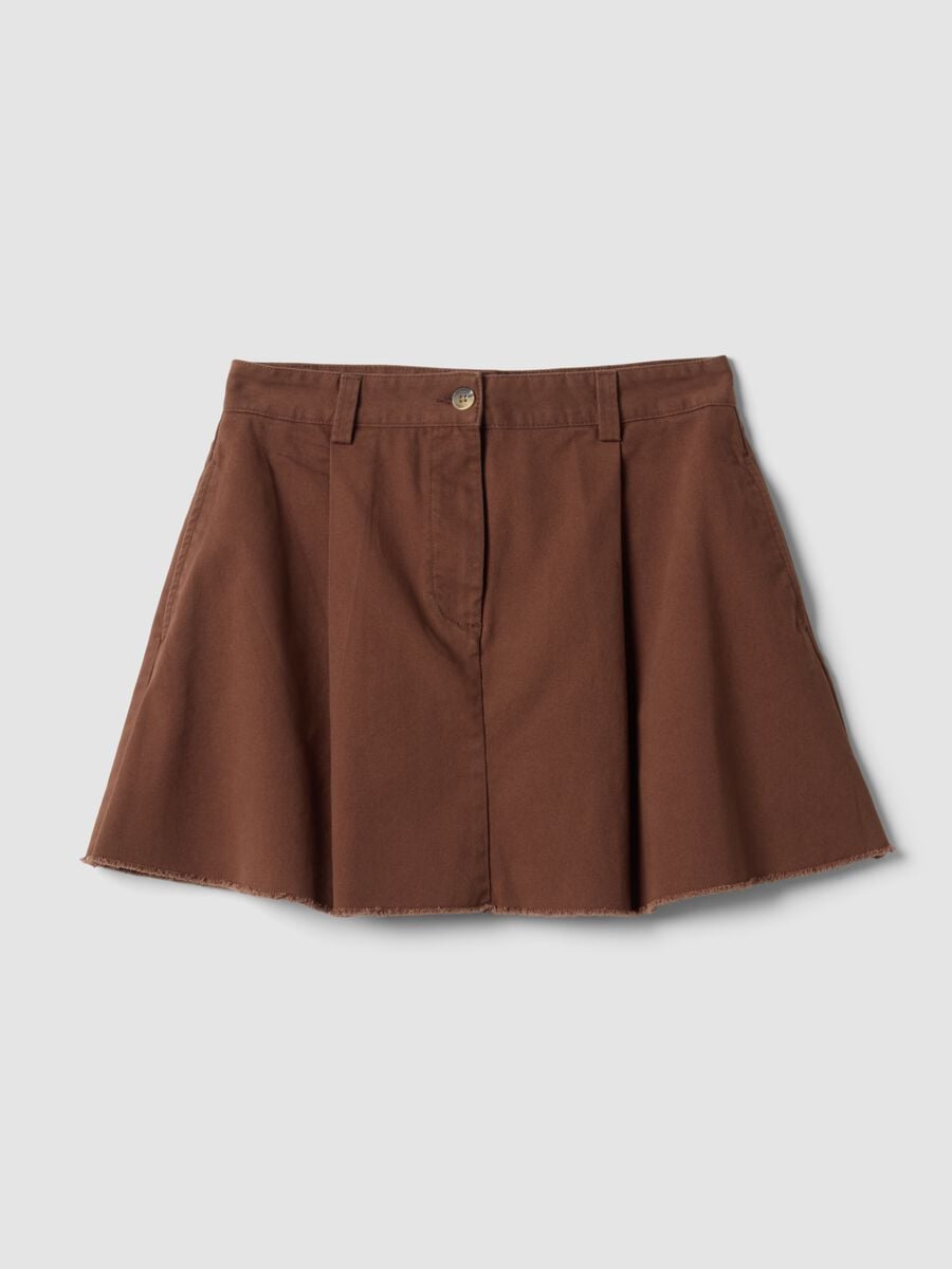 Brown pure cotton skirt with elasticated waist_5