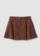 Gonna marrone in puro cotone con vita elasticizzata_5