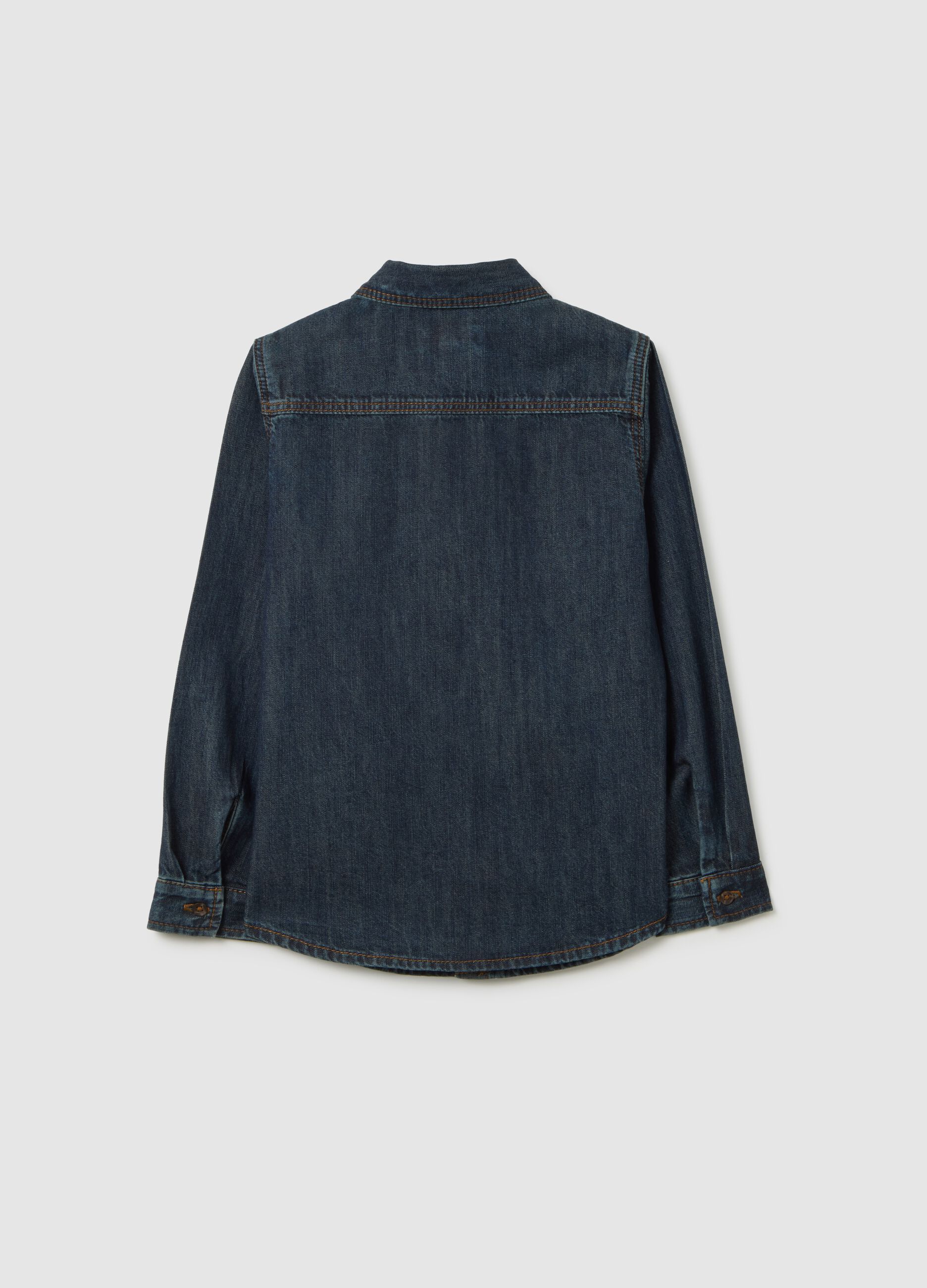 Children's denim shirt in pure cotton regular fit