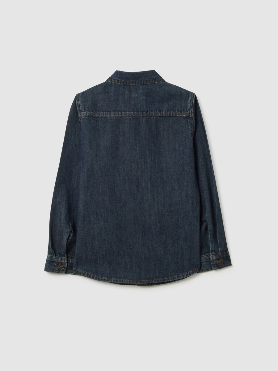 Children's denim shirt in pure cotton regular fit_4