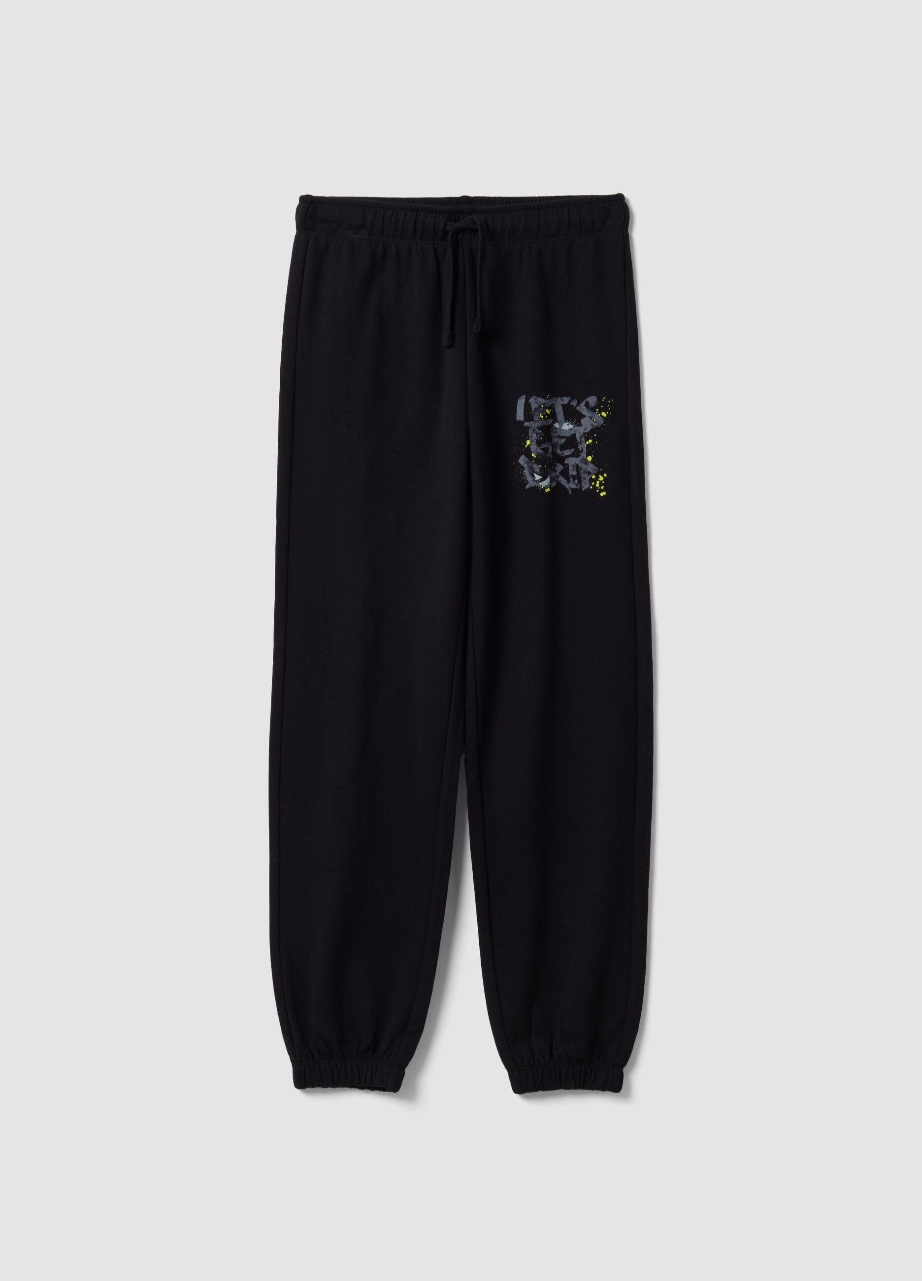 Black pure cotton joggers