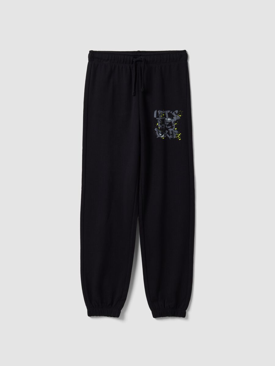 Pantaloni jogger neri in puro cotone_3
