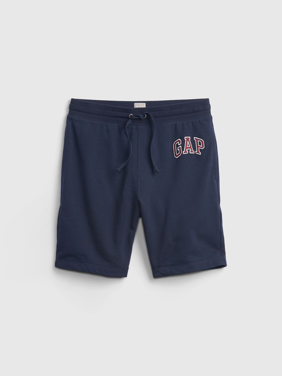 Bermuda jogger in felpa con ricamo logo_4