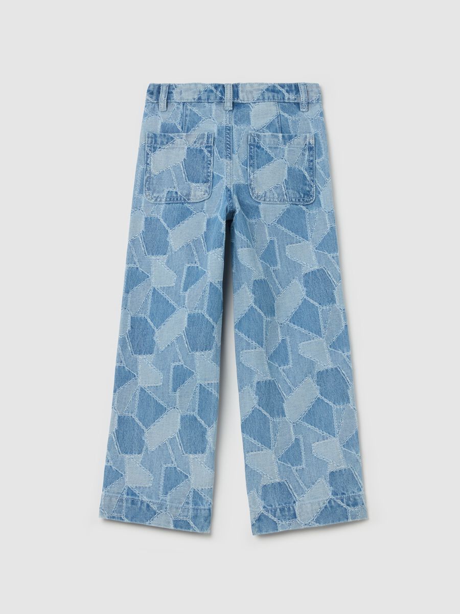 Straight-fit patchwork-effect jeans_4