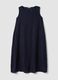 Long blue pure linen dress, regular fit_4