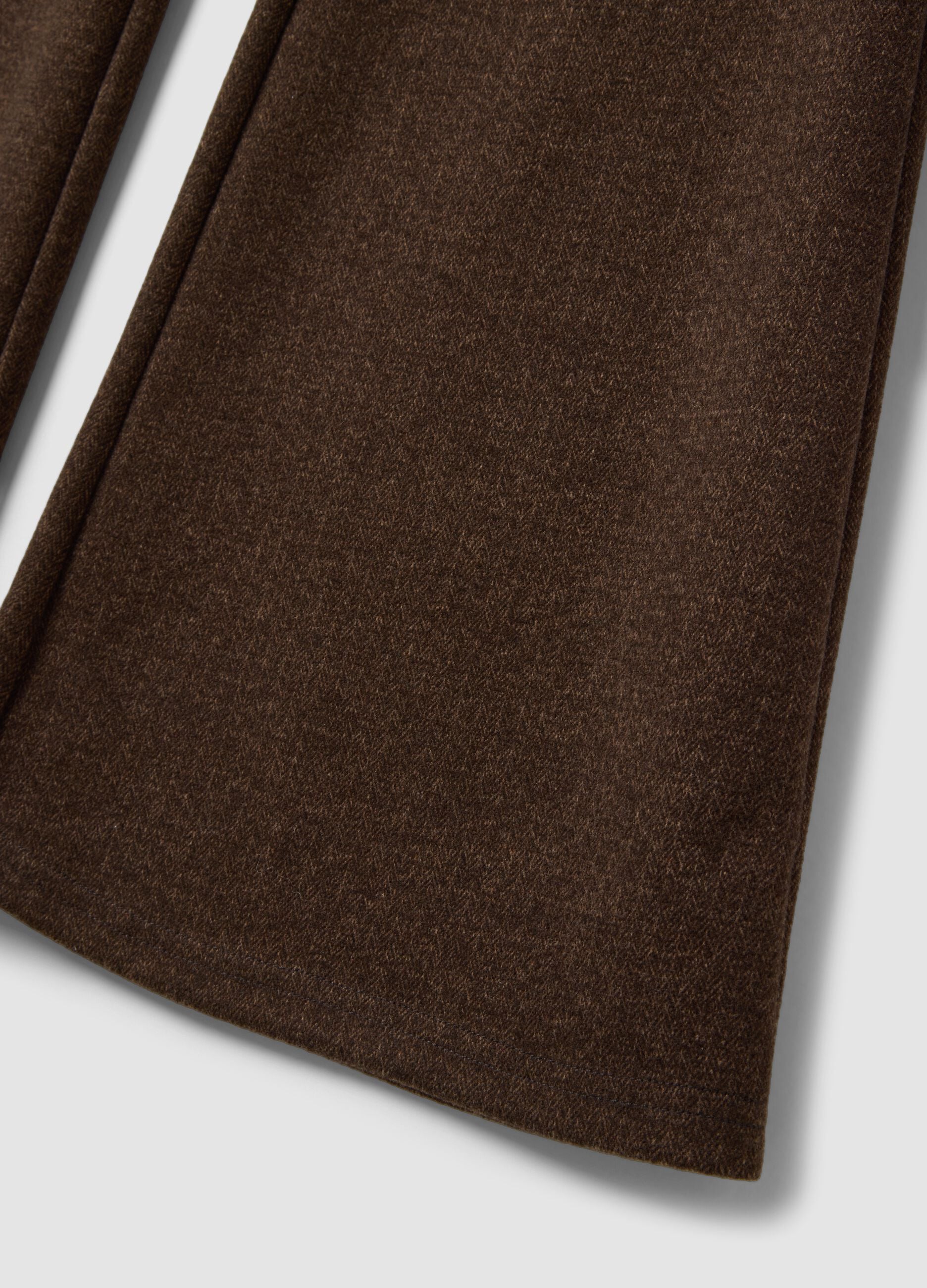 Brown flared trousers in stretch viscose