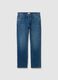 Jeans straight fit blu in puro cotone_4