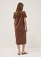 Abito midi marrone in cotone elasticizzato_3