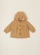Beige cotton-blend baby girl jacket_0