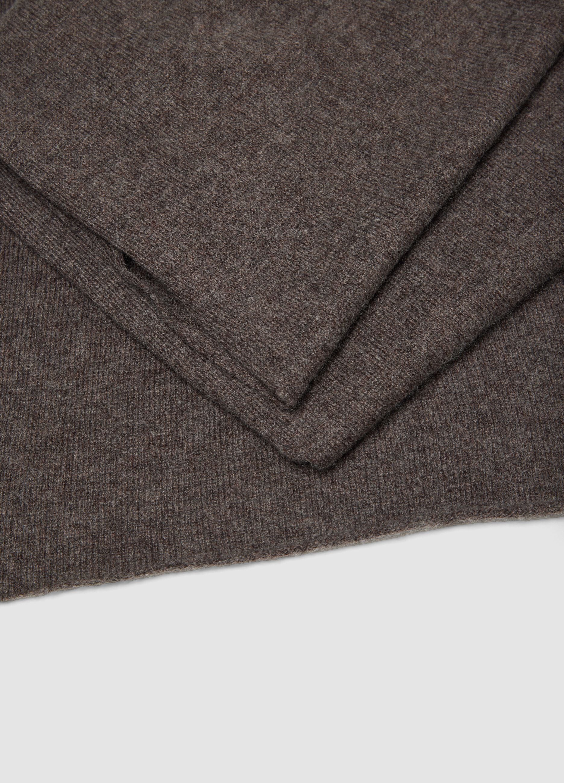 Sciarpa marrone in misto lana, cashmere e viscosa