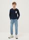 Boys' regular fit blue denim jeans with elastic waist_0
