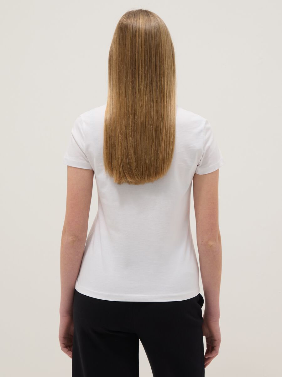 T-shirt in puro cotone bianca da ragazza regular fit con scritta_1