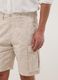 Beige stretch cotton cargo bermuda shorts_3