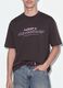 Brown cropped pure cotton T-shirt with front print, boxy fit_3
