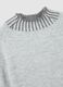 Grey regular fit jumper with ribbed collar and cut-out details_5