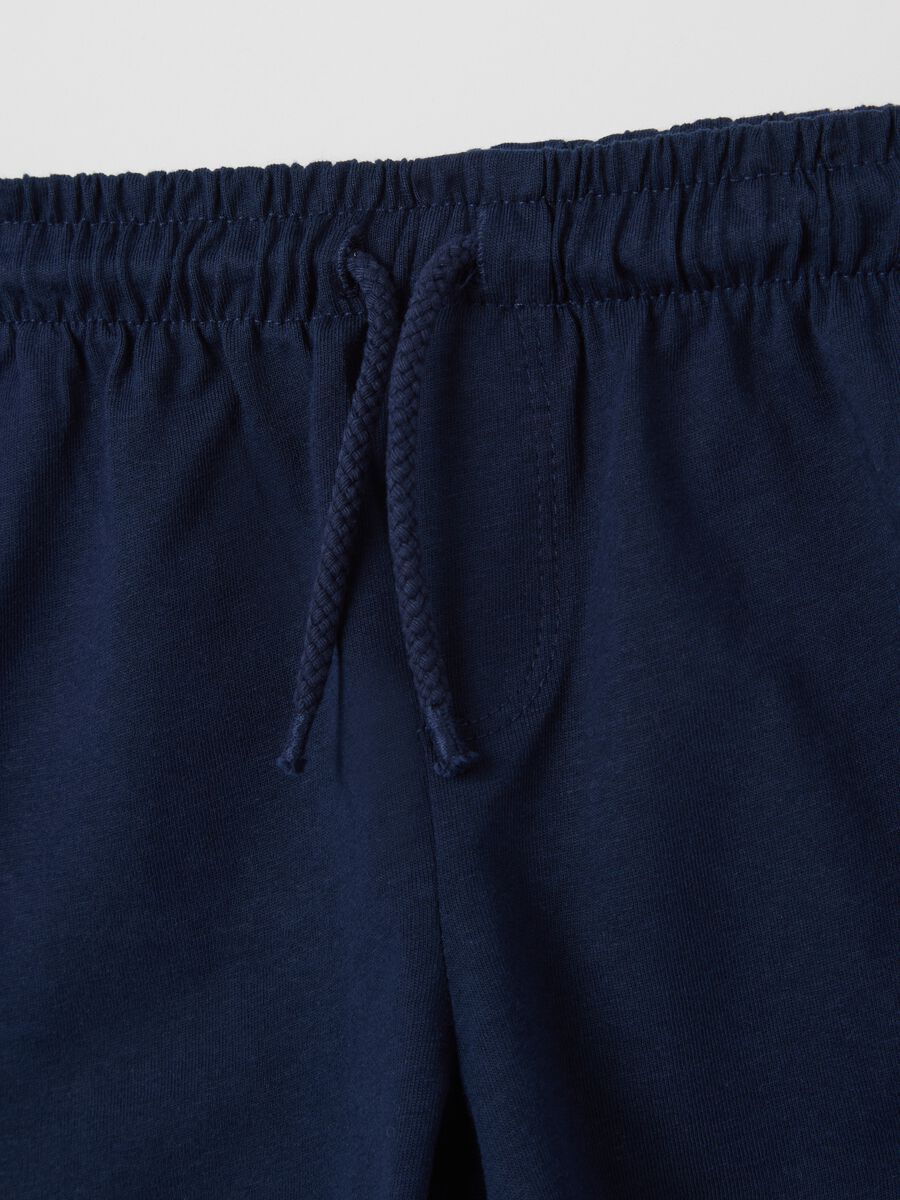 Blue shorts in 100% cotton_2