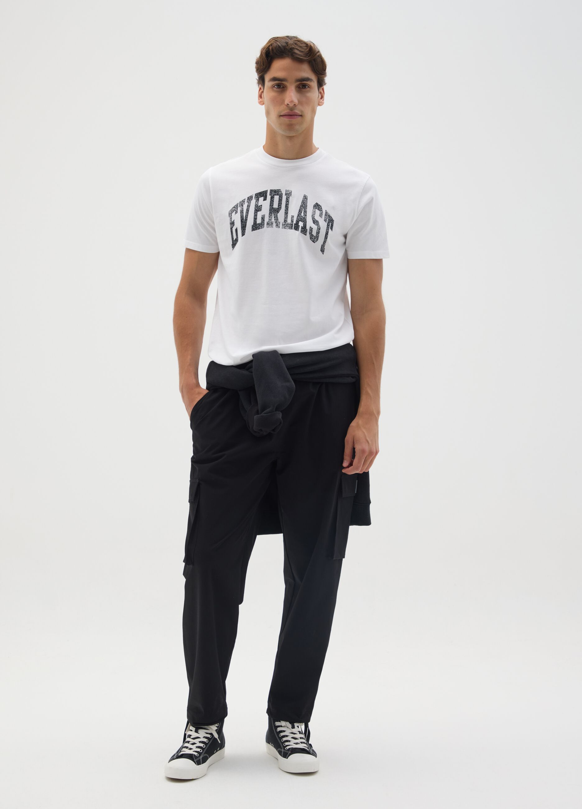 Pantaloni in tessuto elasticizzato neri