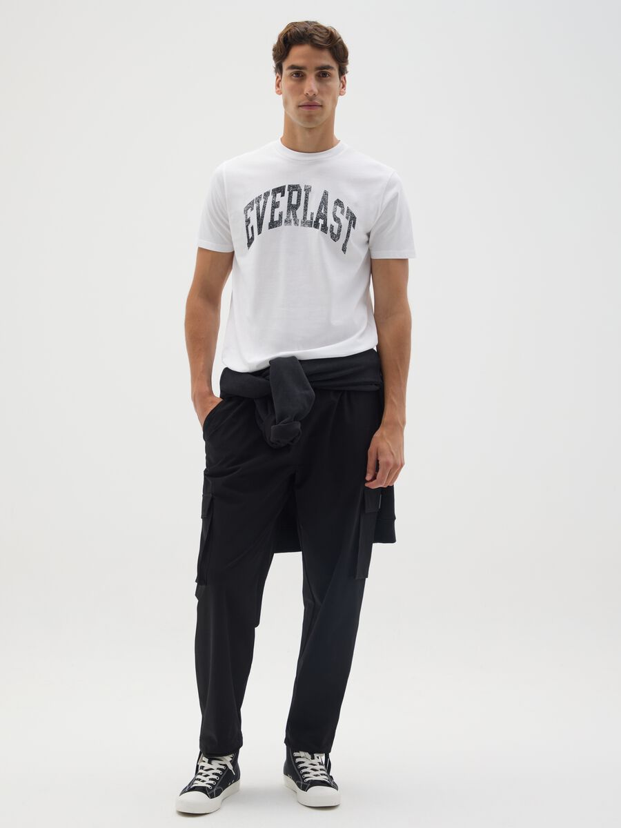 Pantaloni in tessuto elasticizzato neri_0