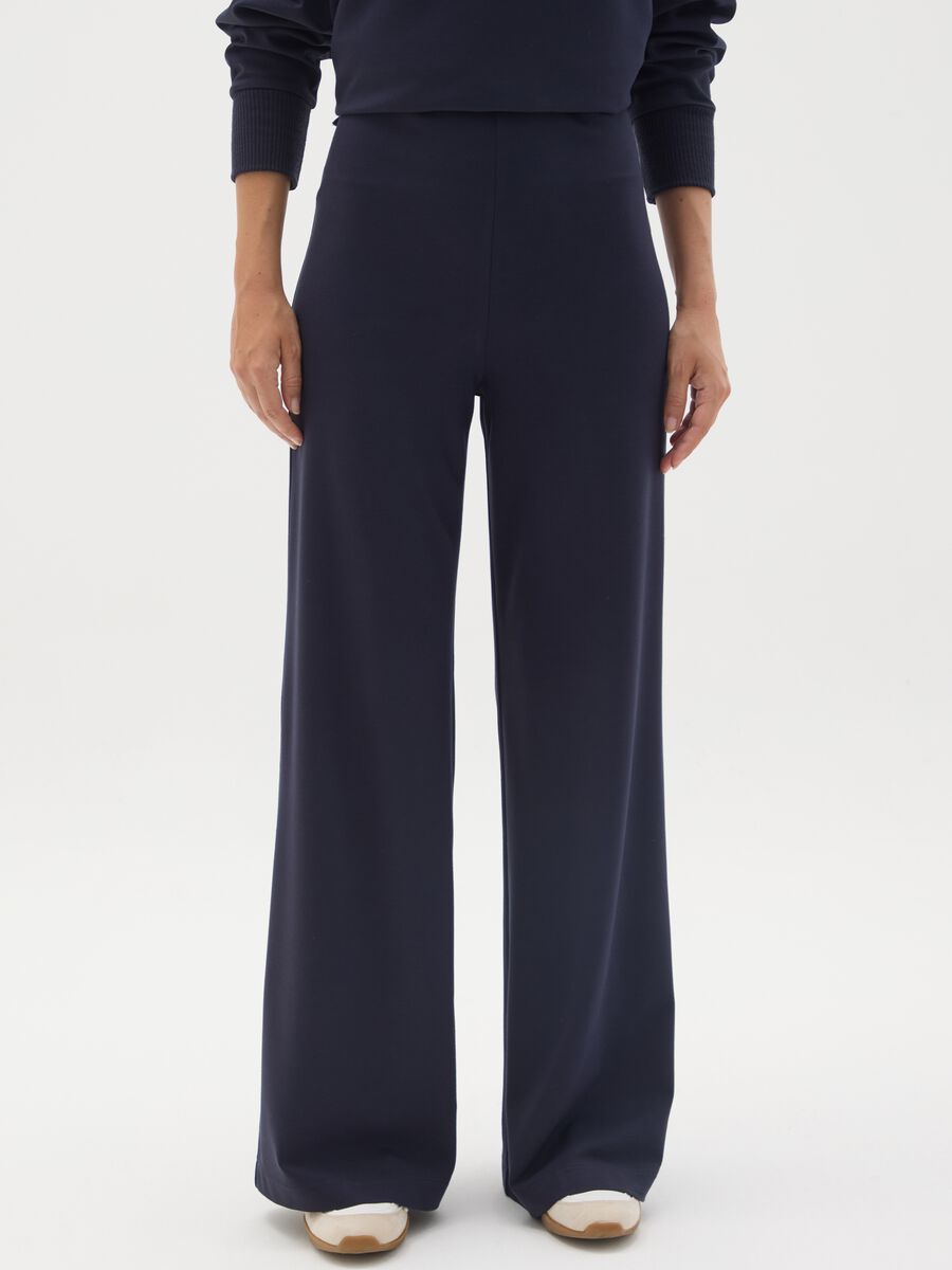 Pantaloni premaman elasticizzati ampi blu _1