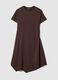Brown regular fit stretch cotton dress_4