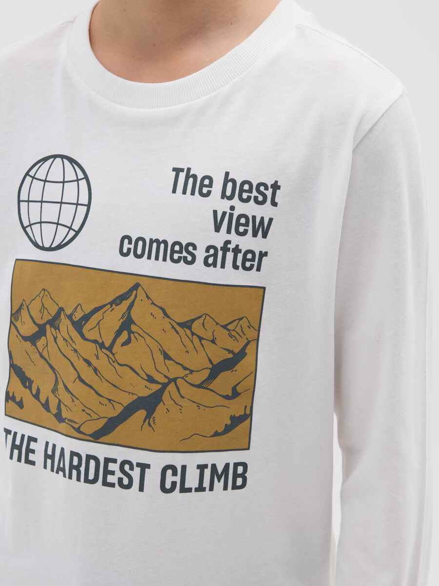 Maglietta da ragazzo in puro cotone bianca regular fit_2