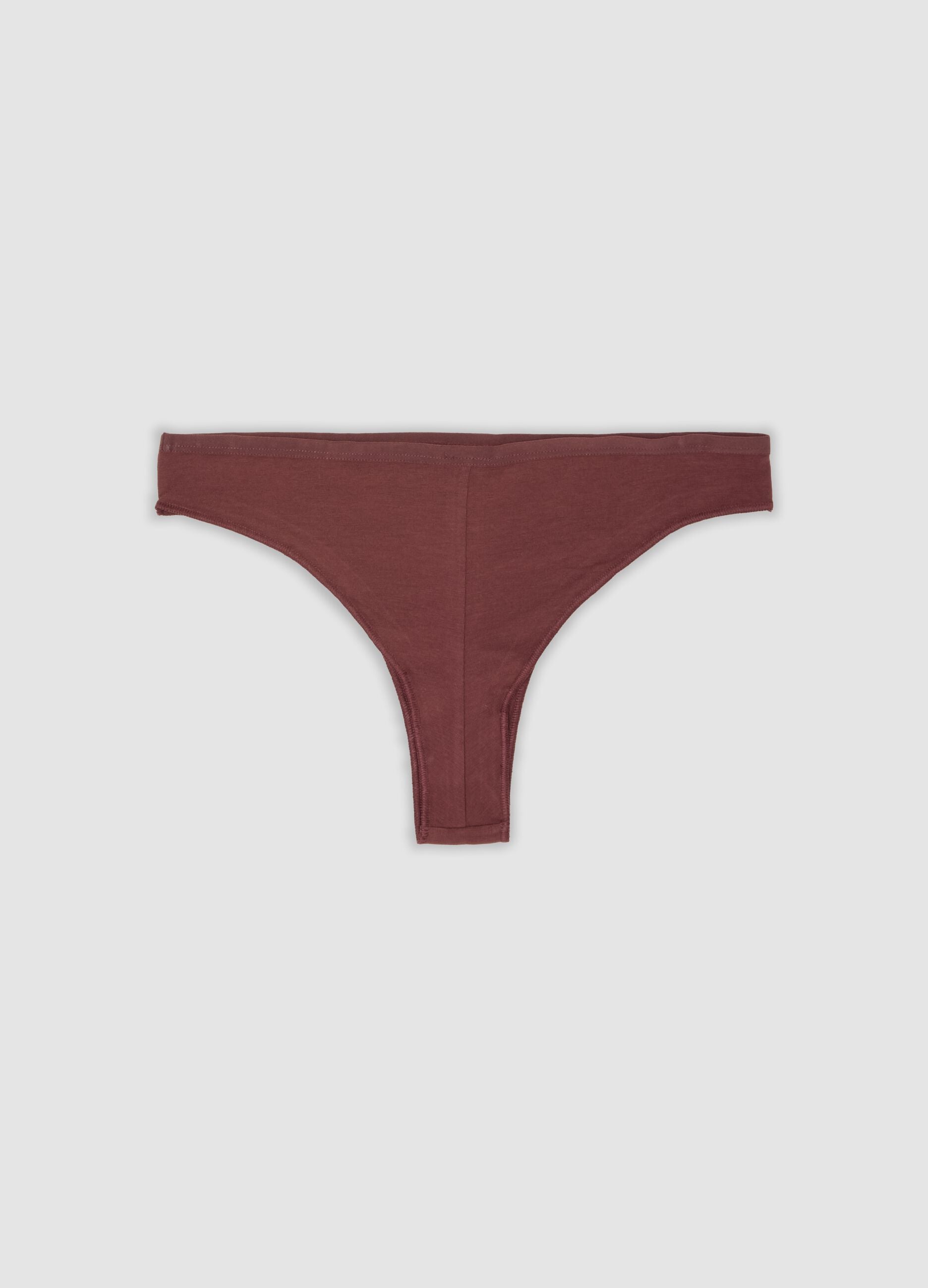 Multipack of five multicolour Brazilian briefs in stretch cotton
