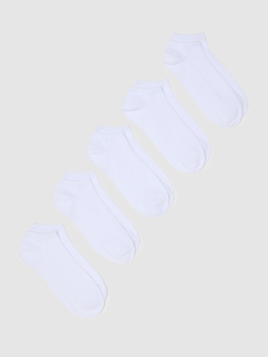 Women's Short White Cotton Stretch Socks Set_0