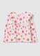 Long-sleeved T-shirt with flower print frill_0