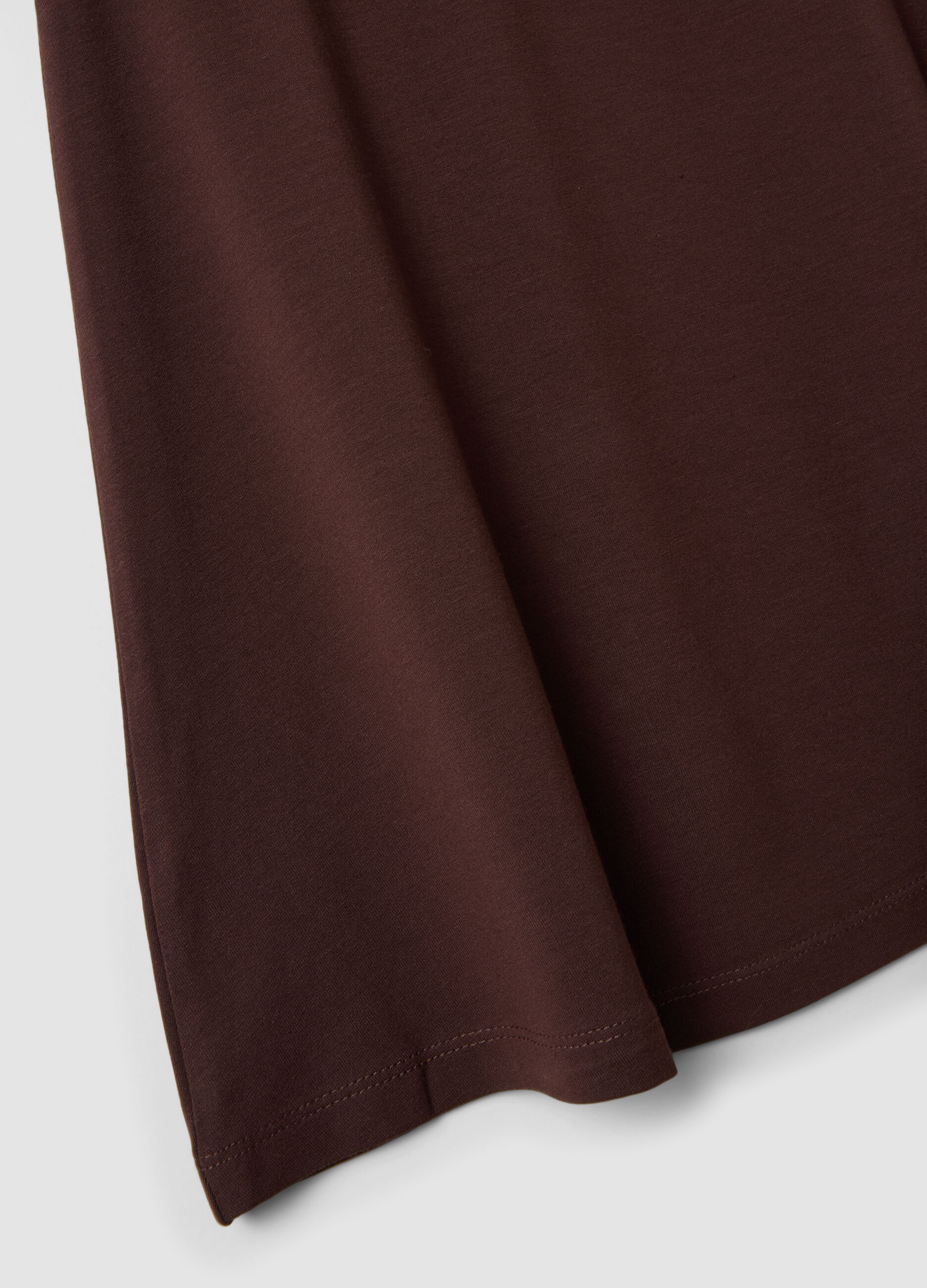 Brown Stretch Viscose Mini Dress