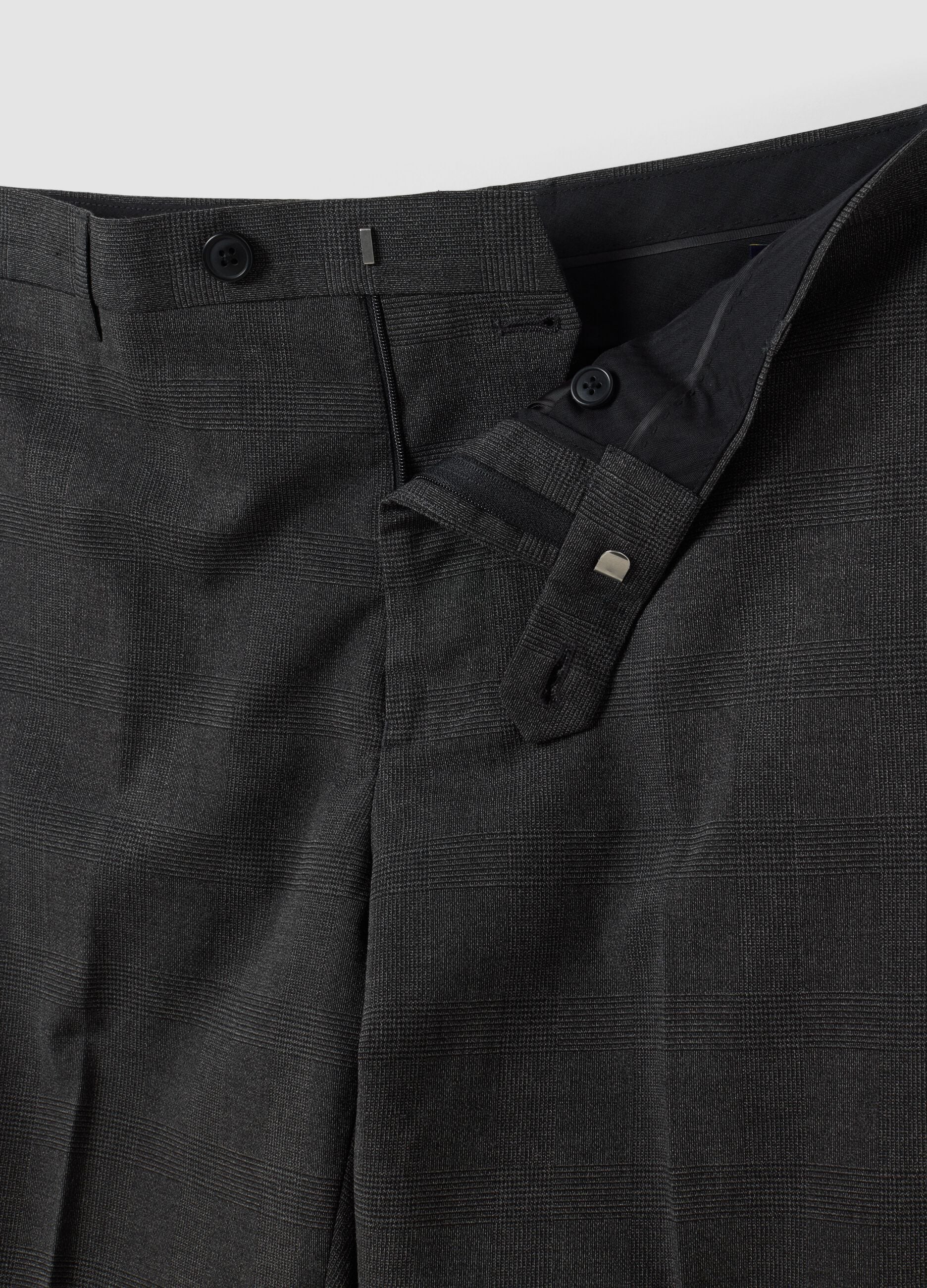 Grey slim-fit formal trousers in stretch viscose