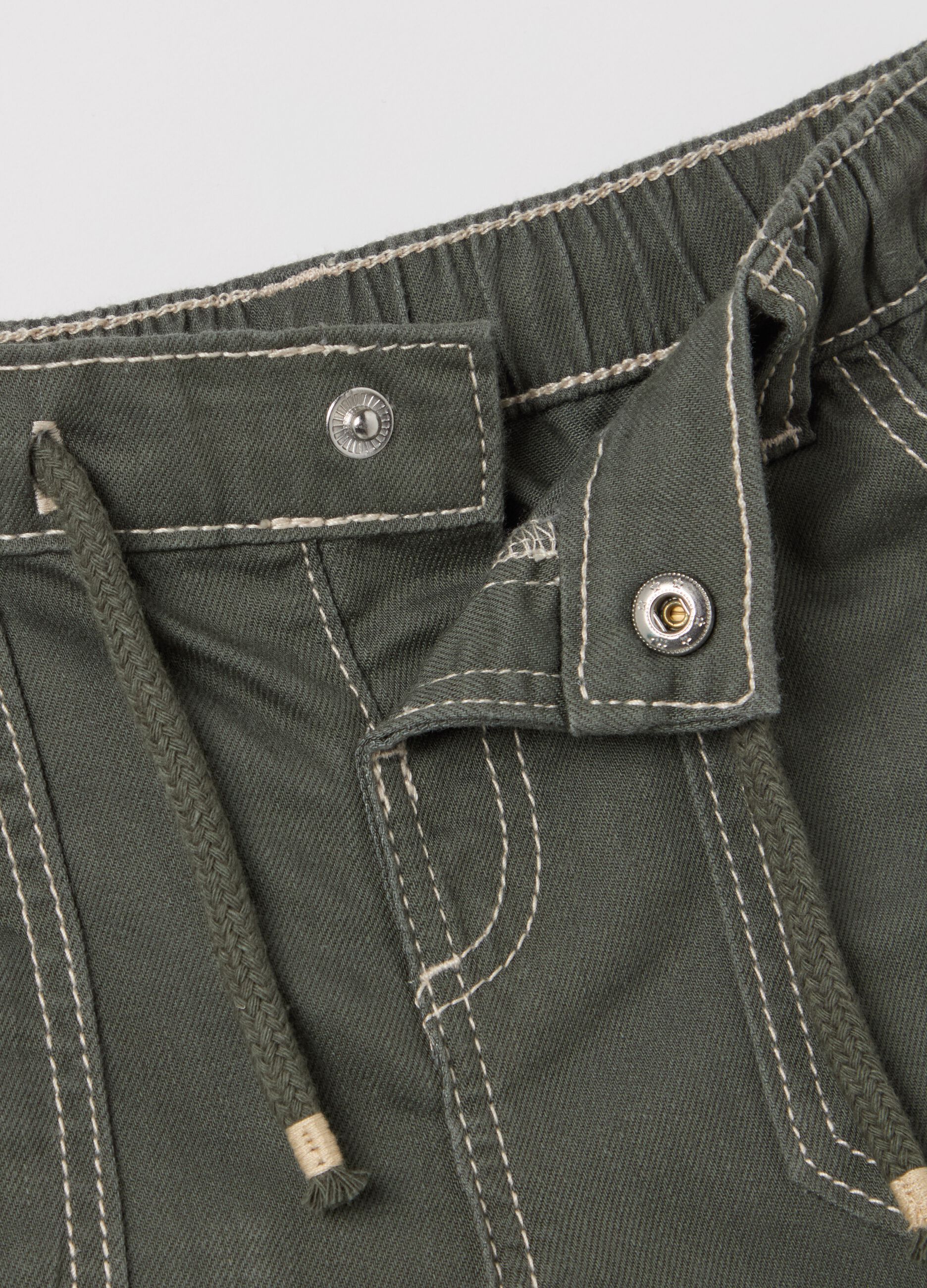 Cargo joggers with drawstring in cotton and Lyocell