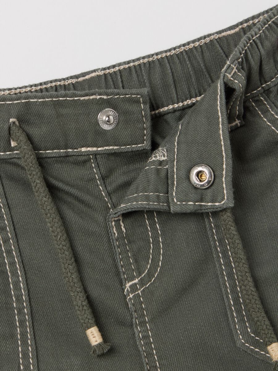 Cargo joggers with drawstring in cotton and Lyocell_2