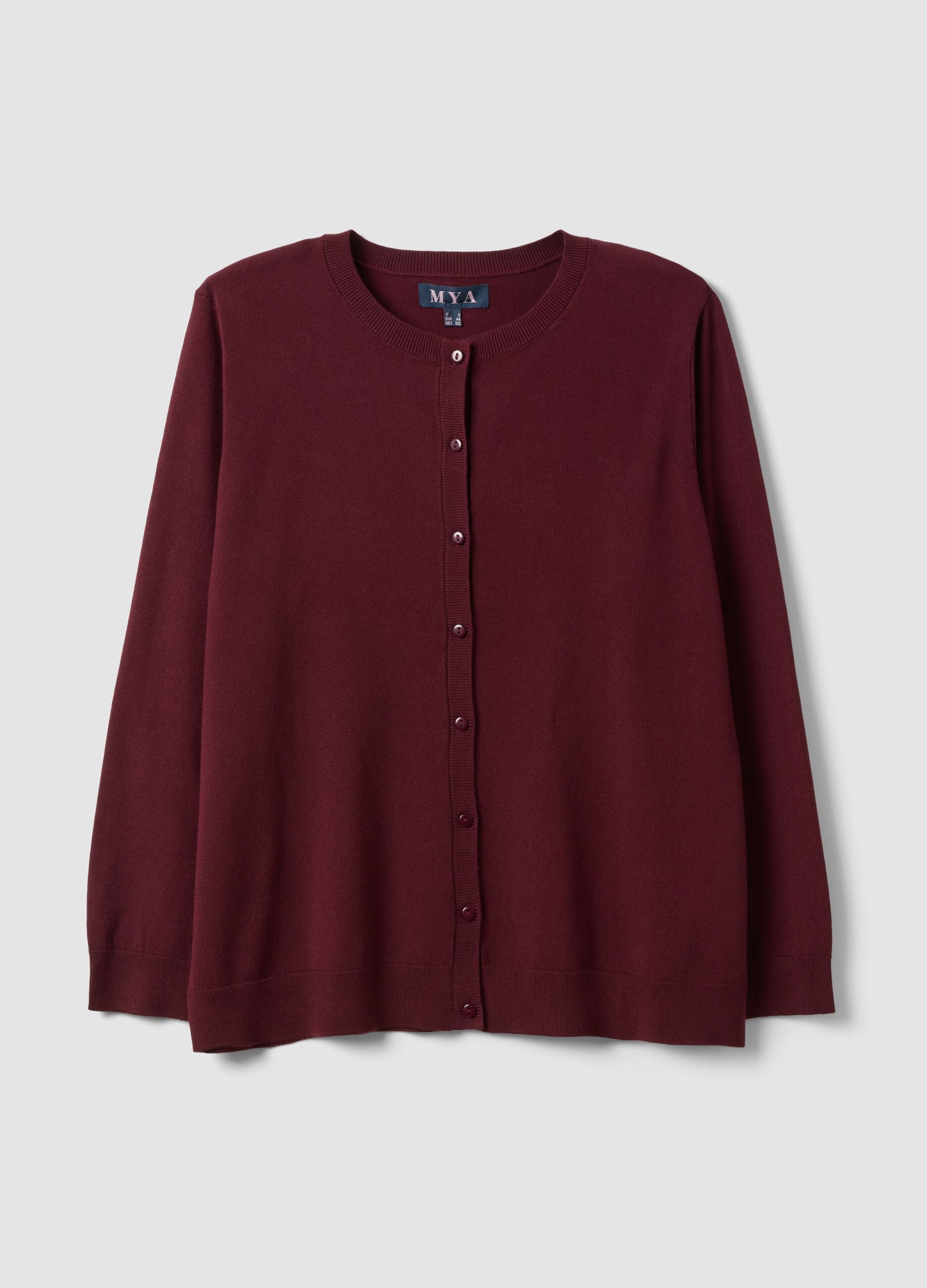 Cardigan rosso in misto viscosa con bottoni regular fit