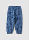 Sky-blue pure cotton joggers for boys, comfort fit_1