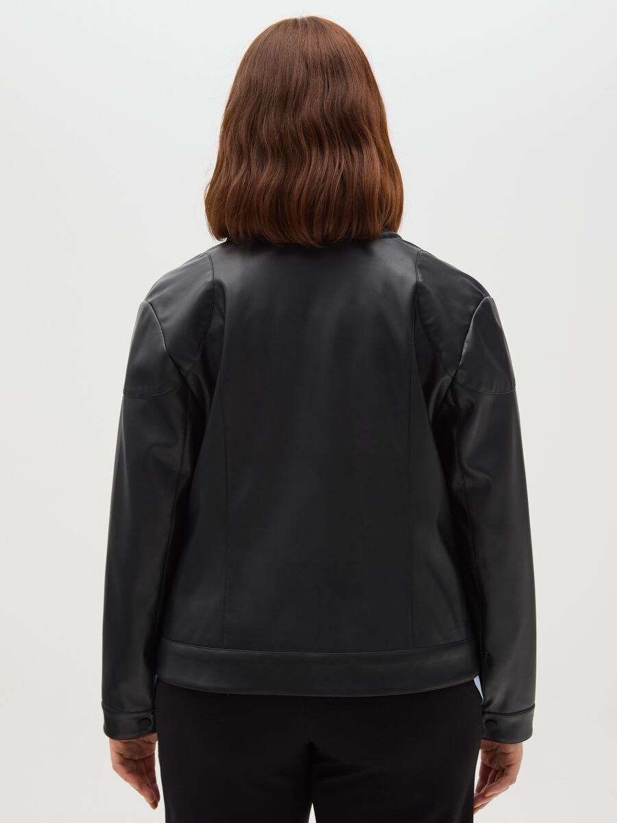 Giacca nera con zip regular fit_2