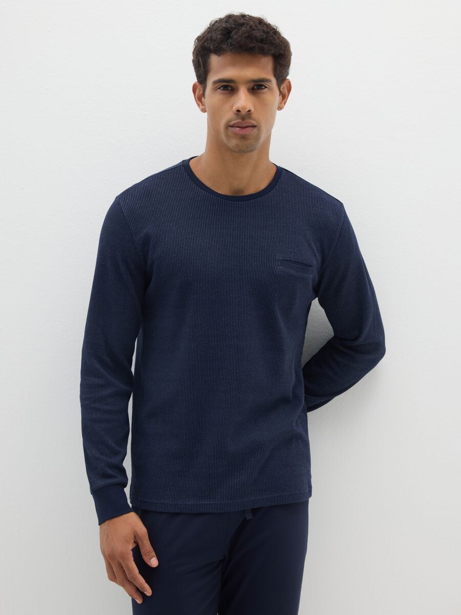 Pigiama in misto cotone blu regular fit_1