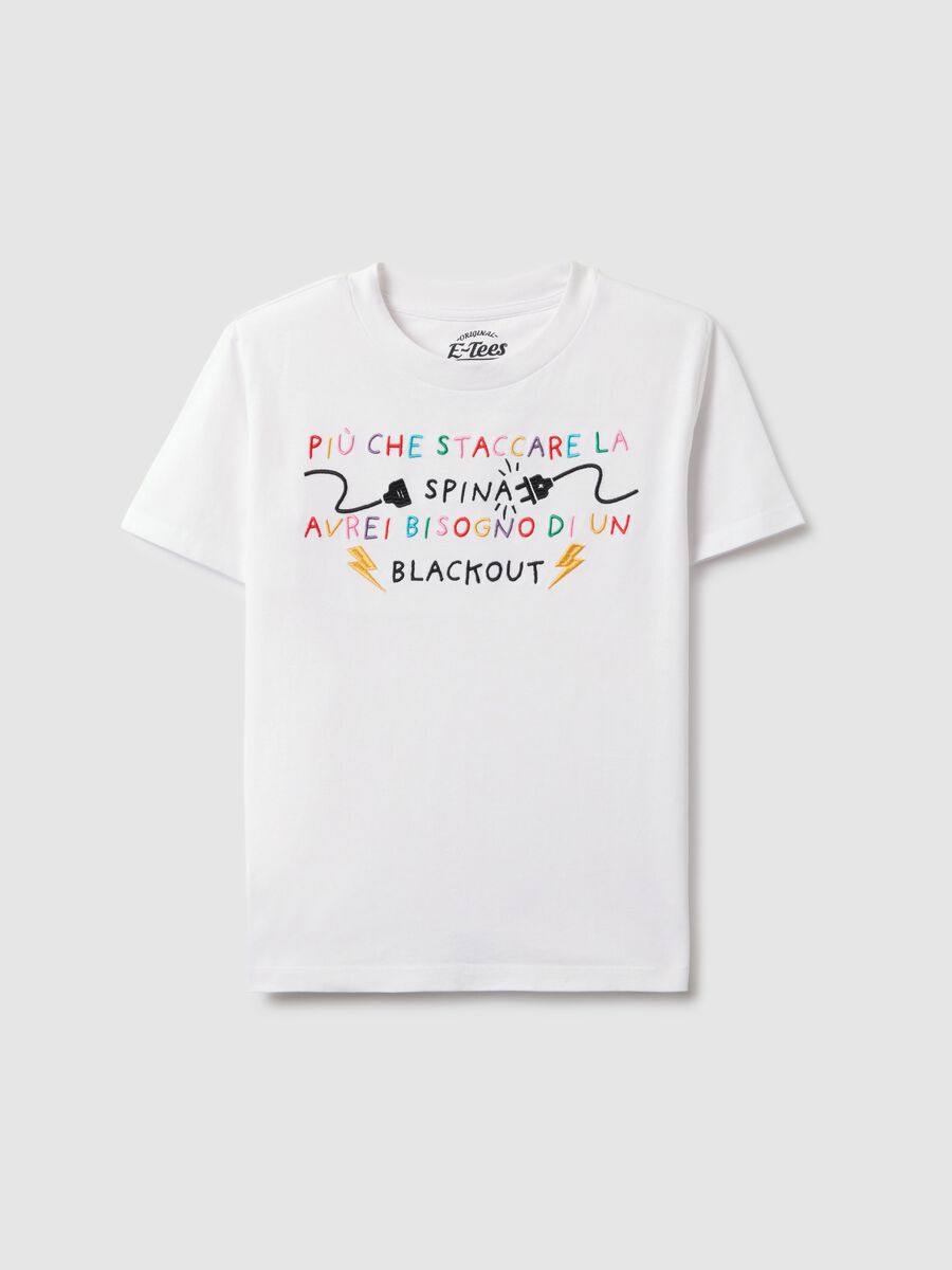 White pure cotton t-shirt regular fit with embroidered lettering_4
