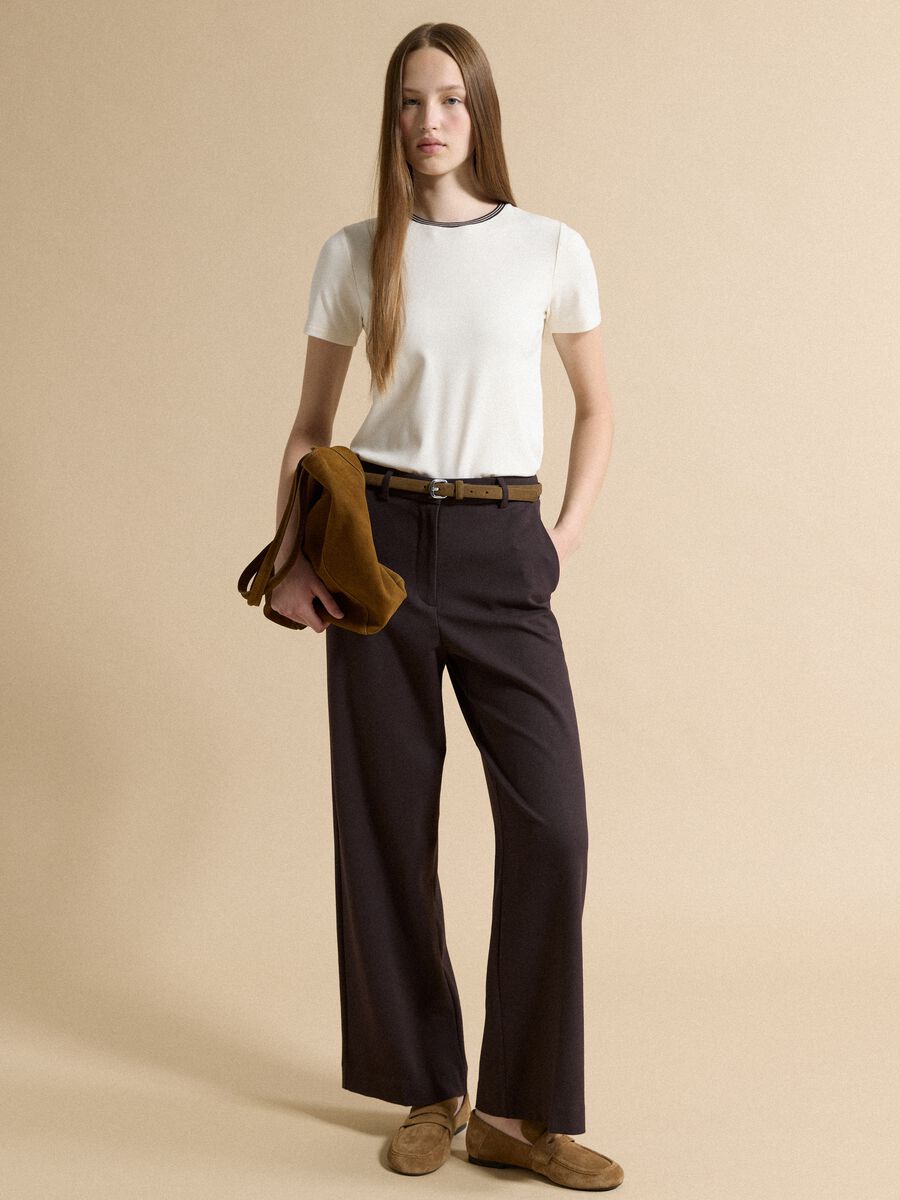 Cintura marrone sottile in vera pelle_1