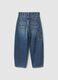 Girl's blue pure cotton balloon jeans with regular fit_4