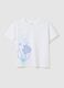 Girls&rsquo; white regular-fit T-shirt in 100% cotton with print_0