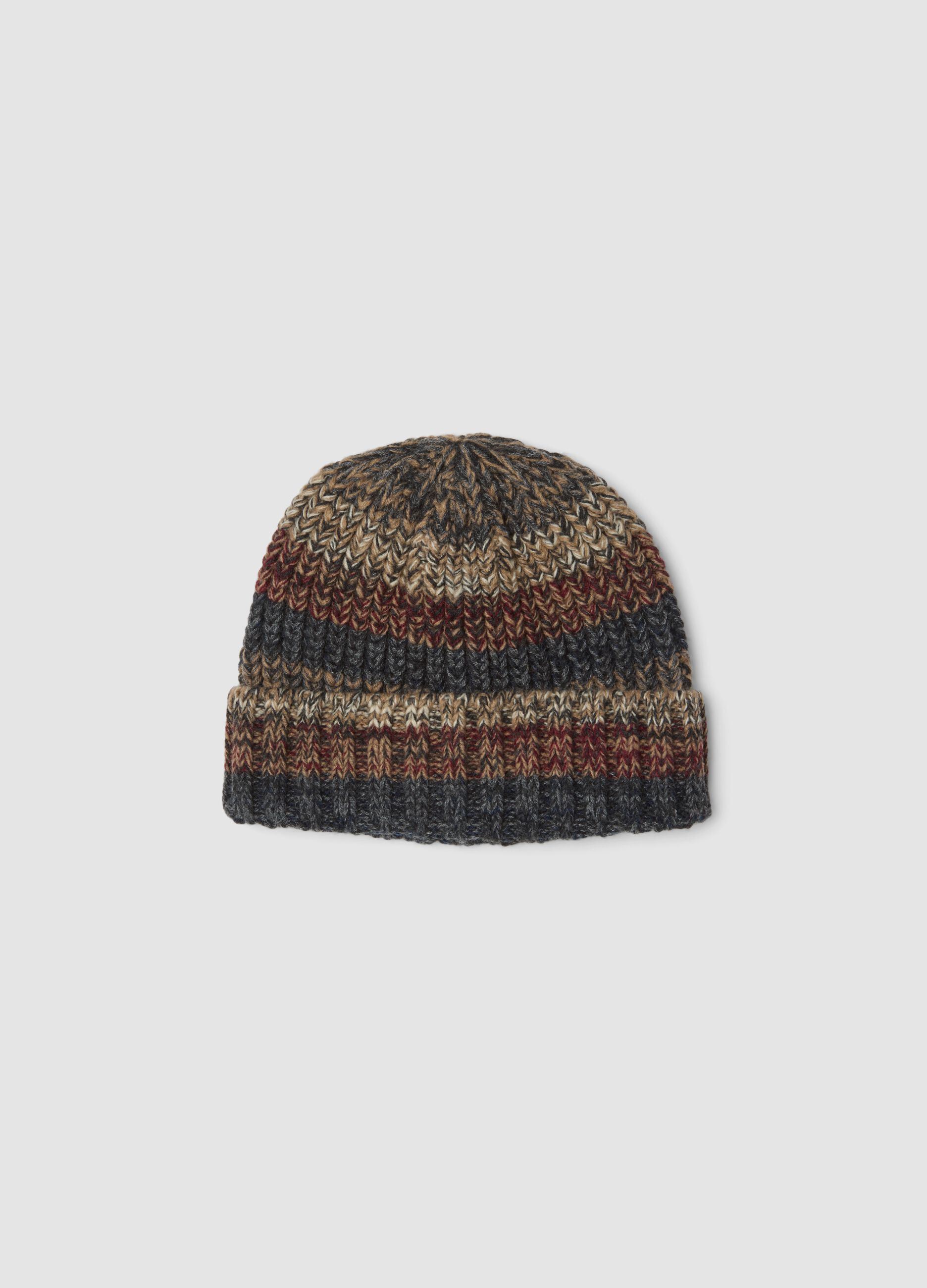 Multicolour striped beanie