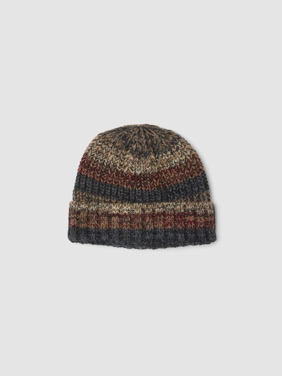 Multicolour striped beanie_0