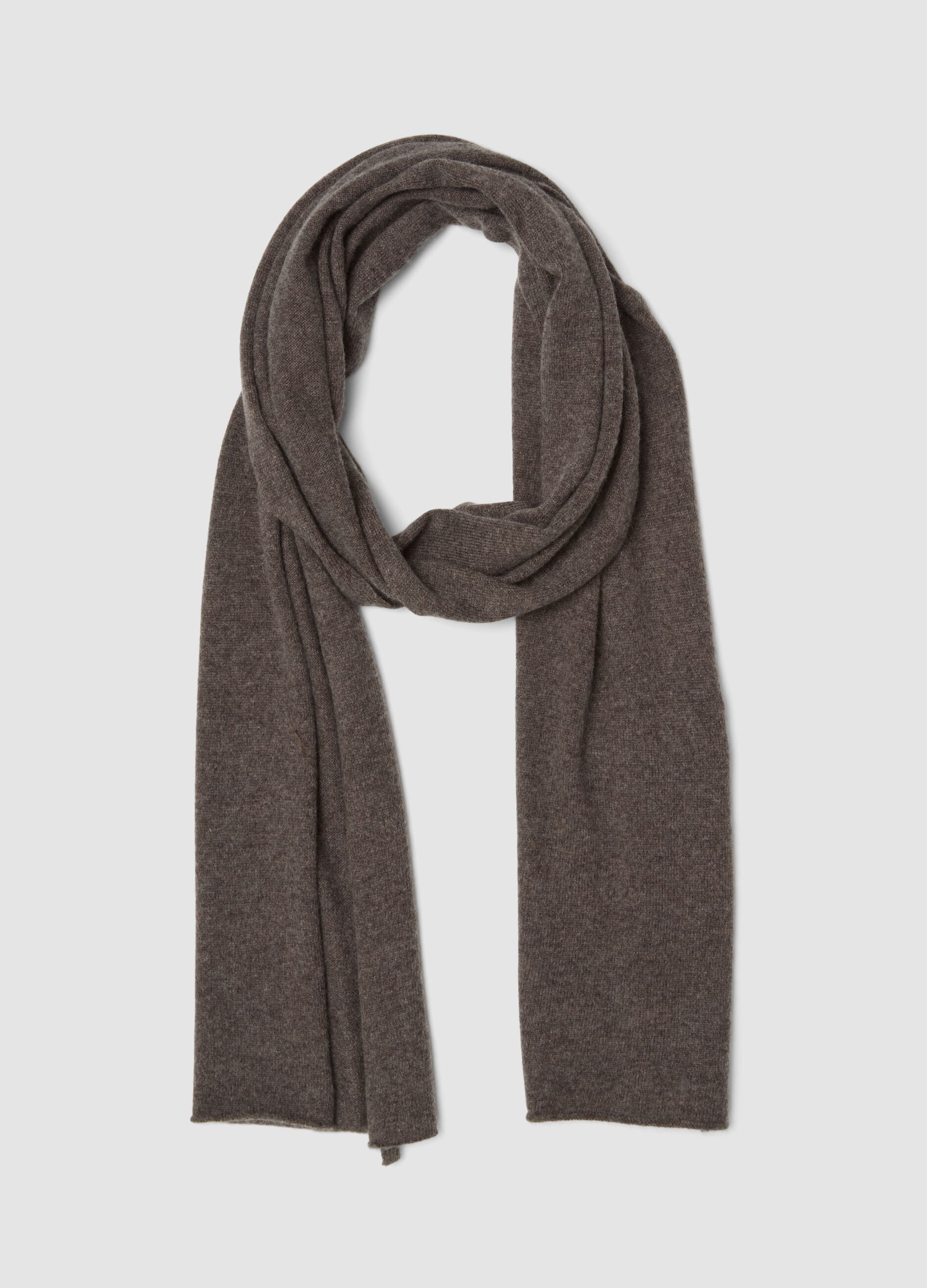 Sciarpa marrone in misto lana, cashmere e viscosa
