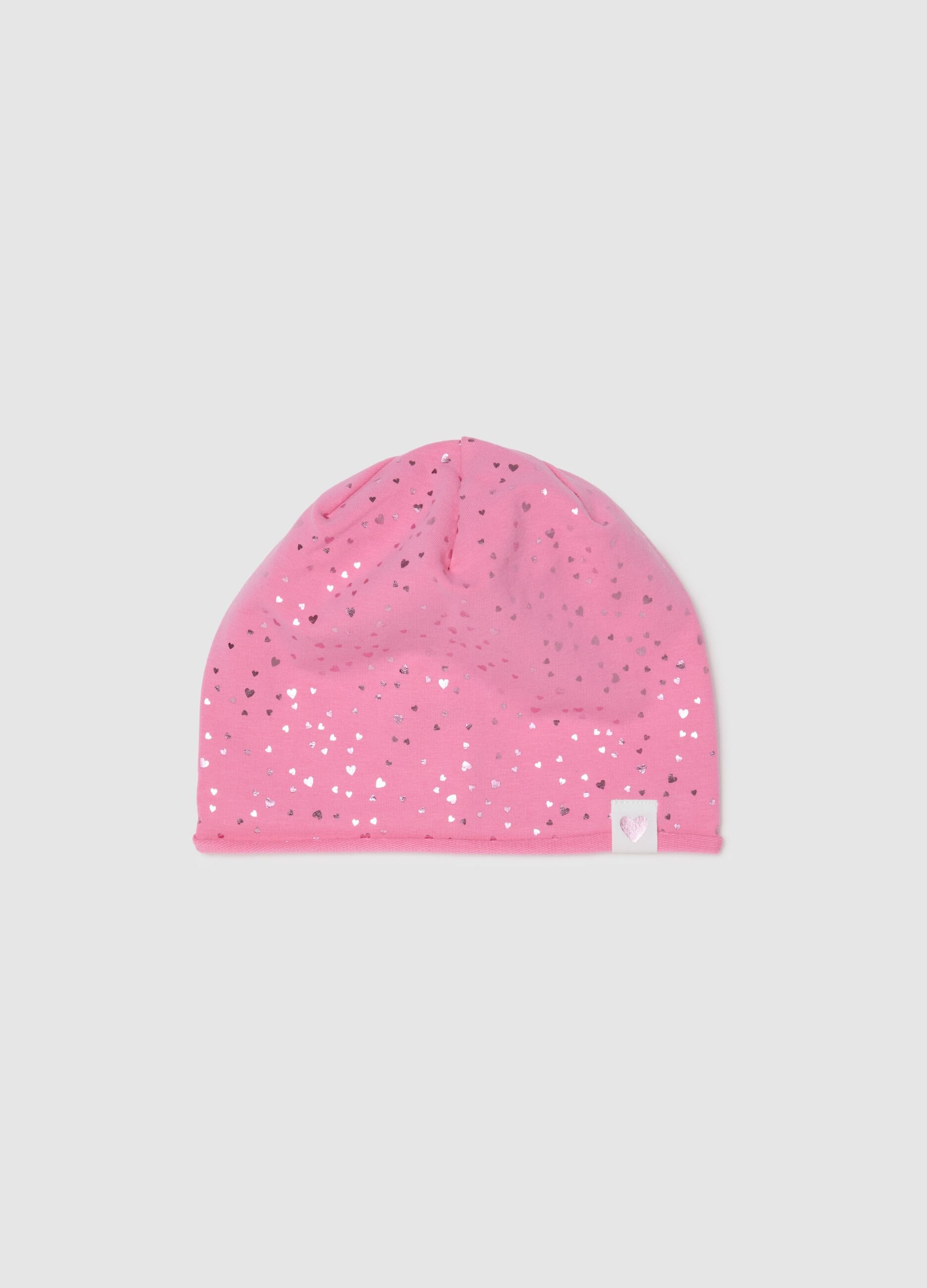 Girls' Stretchable Pink Cotton Hat