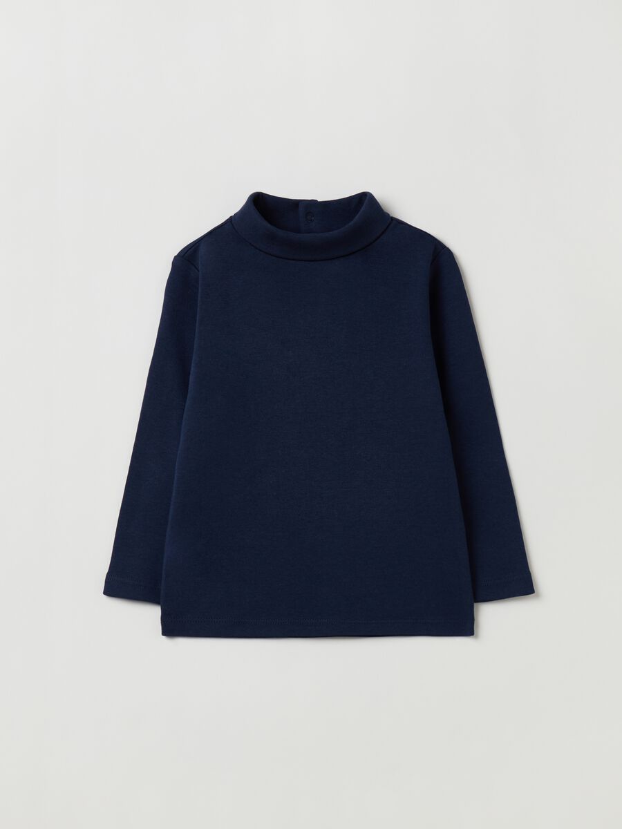 T-shirt maniche lunghe con collo alto_0