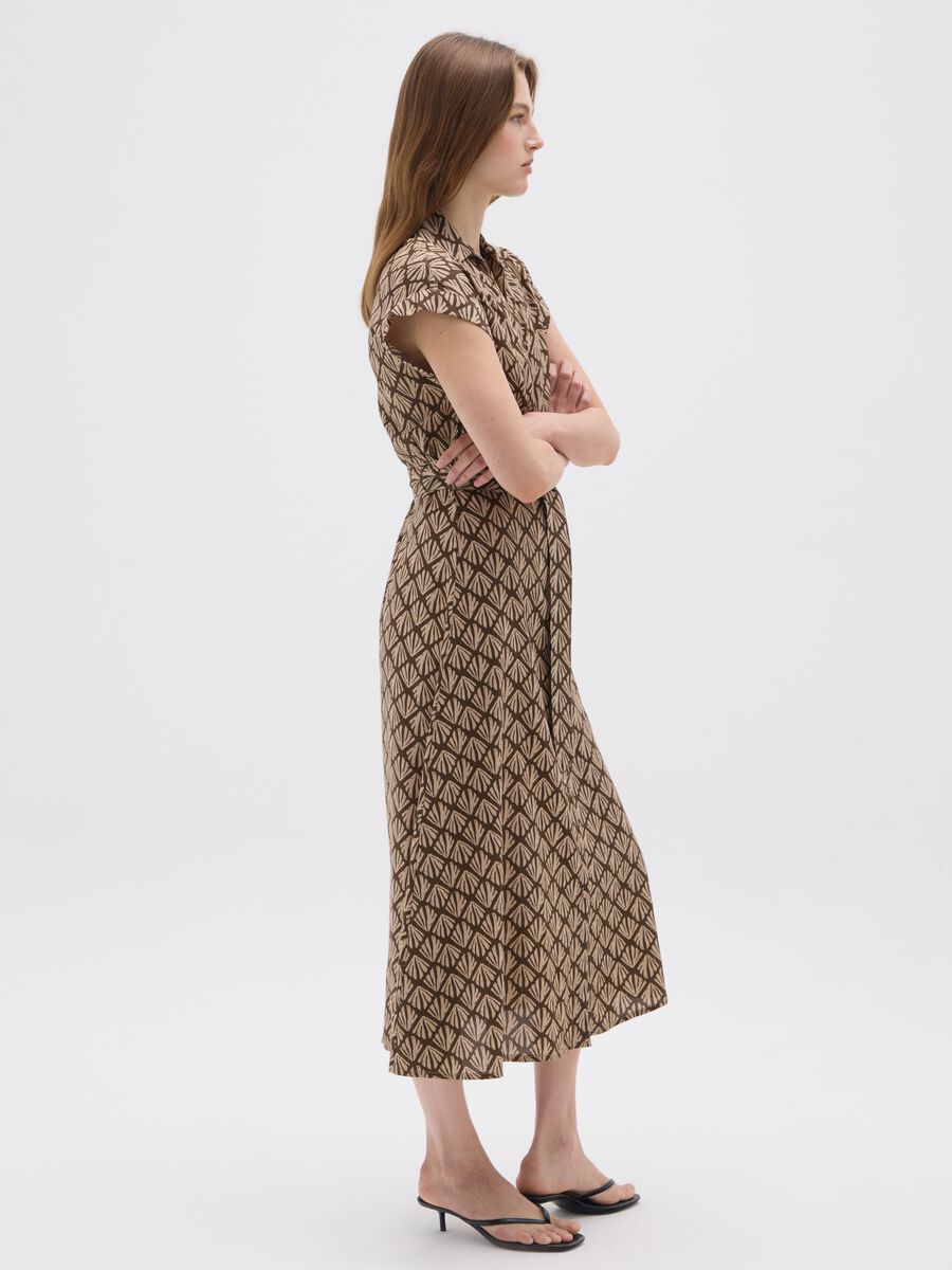 Long dress in pure multicolour viscose_1