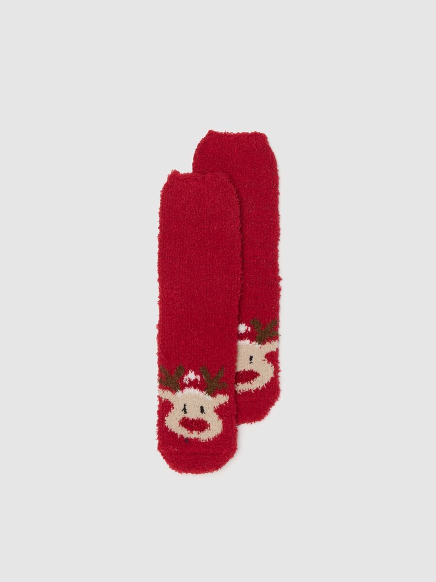 Red Christmas Socks in Stretch Fabric_0